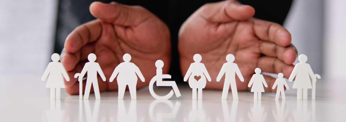 hands open with symbols representing inclusiveness