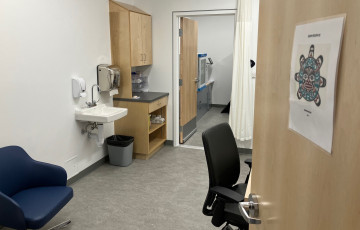 Youth clinic exam room