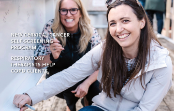 Summer magazine cover image of two people smiling